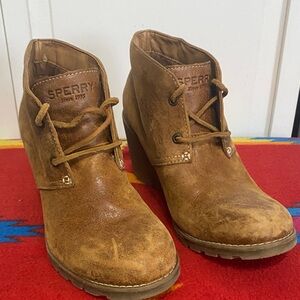 Sperry Women's Tan Leather Ankle Boots